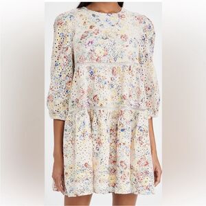 Tuckernuck En Saison Womens Eyelet Floral Babydoll Mini Dress Size medium